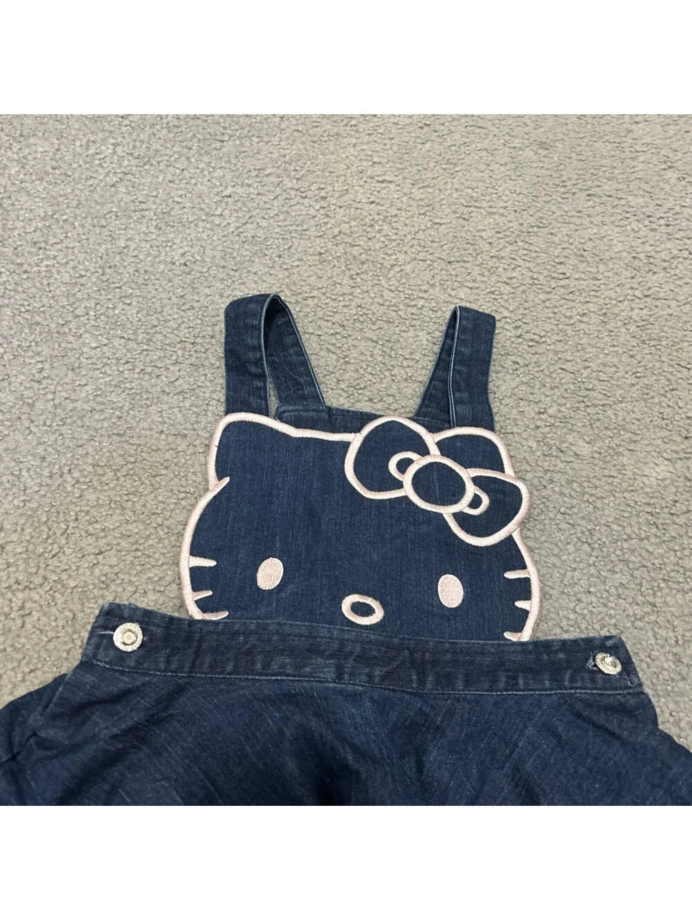 Hello Kitty Girl’s Sanrio Blue Denim Jean Jumper Dress Size 2T Adorable EUC
